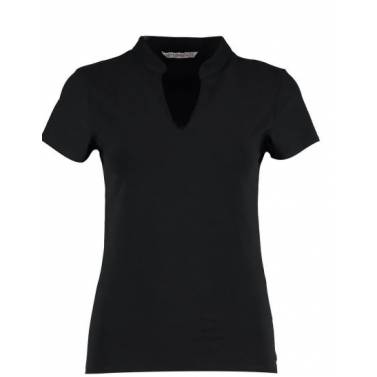 Kustom Kit Ladies Short Sleeve V Neck Mandarin Collar Top - KK770Q