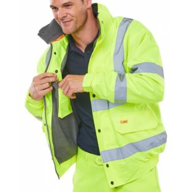 B-SEEN Hi-Vis Fleece Lined Bomber Jacket - CBJFL