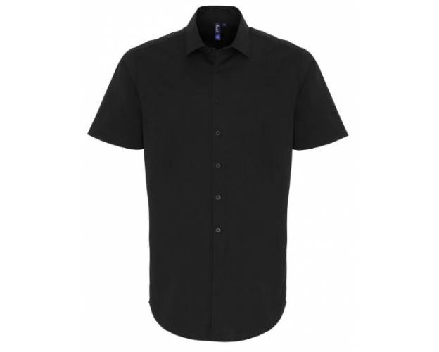 Premier Stretch Fit Cotton Poplin Short Sleeve Shirt - PR246Q