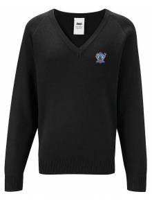 NCHS- Black Knitted V-Neck Jumper - KJ3115