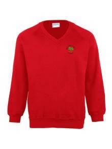 AJ550 - Adult V Neck Red Sweatshirt