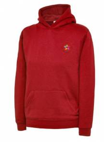AJ864(2) - Red Childrens Hooded Sweatshirt - UC503